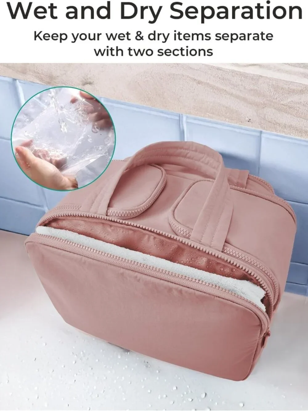Lightweight Large Travel Toiletry Bag for Women - Wide-Open Makeup Organizer